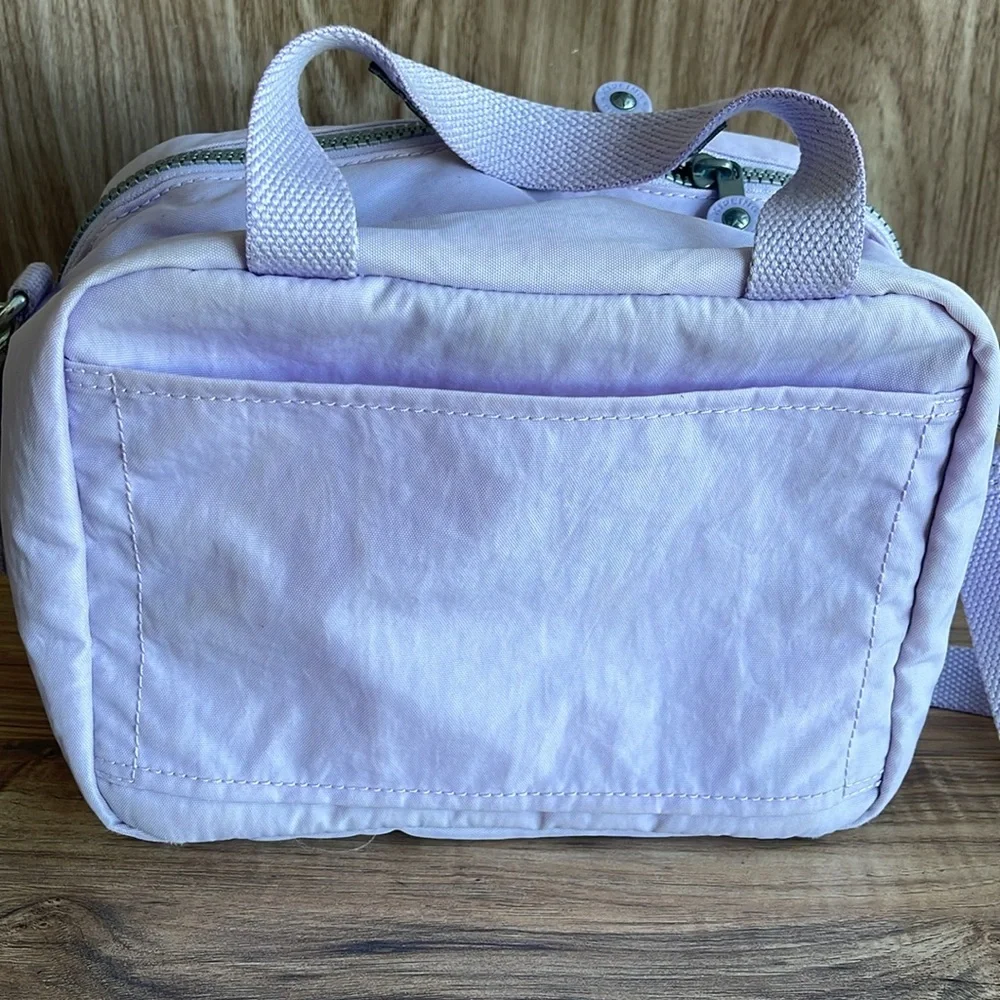 Kipling  Miyo Insulated Water Resistant Lavender Women's Bag with Pom Pom Charm - Picture 2 of 10